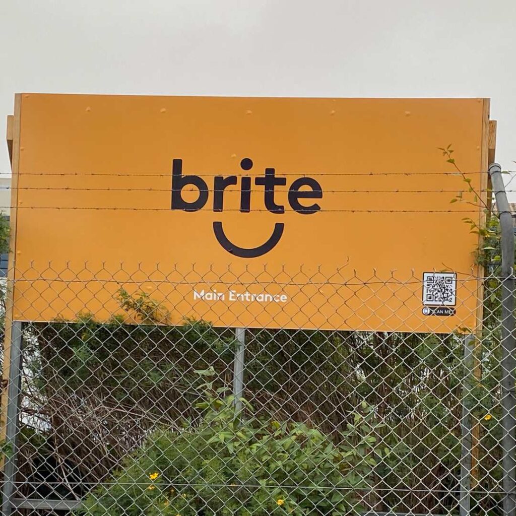 Brite's new sign.