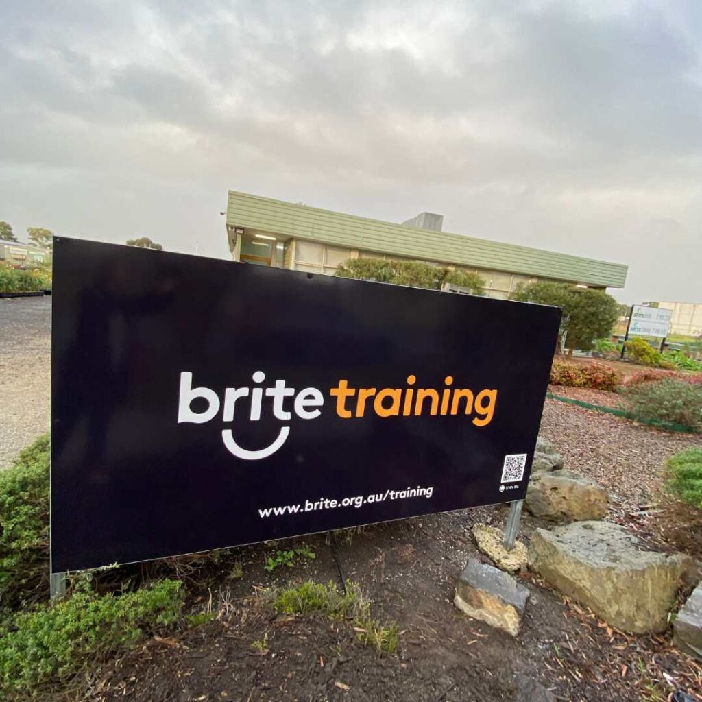 New Brite Training sign.